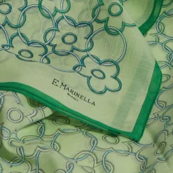 STOLA IN VOILE DI COTONE E SETA VERDE Fiore monogram 100