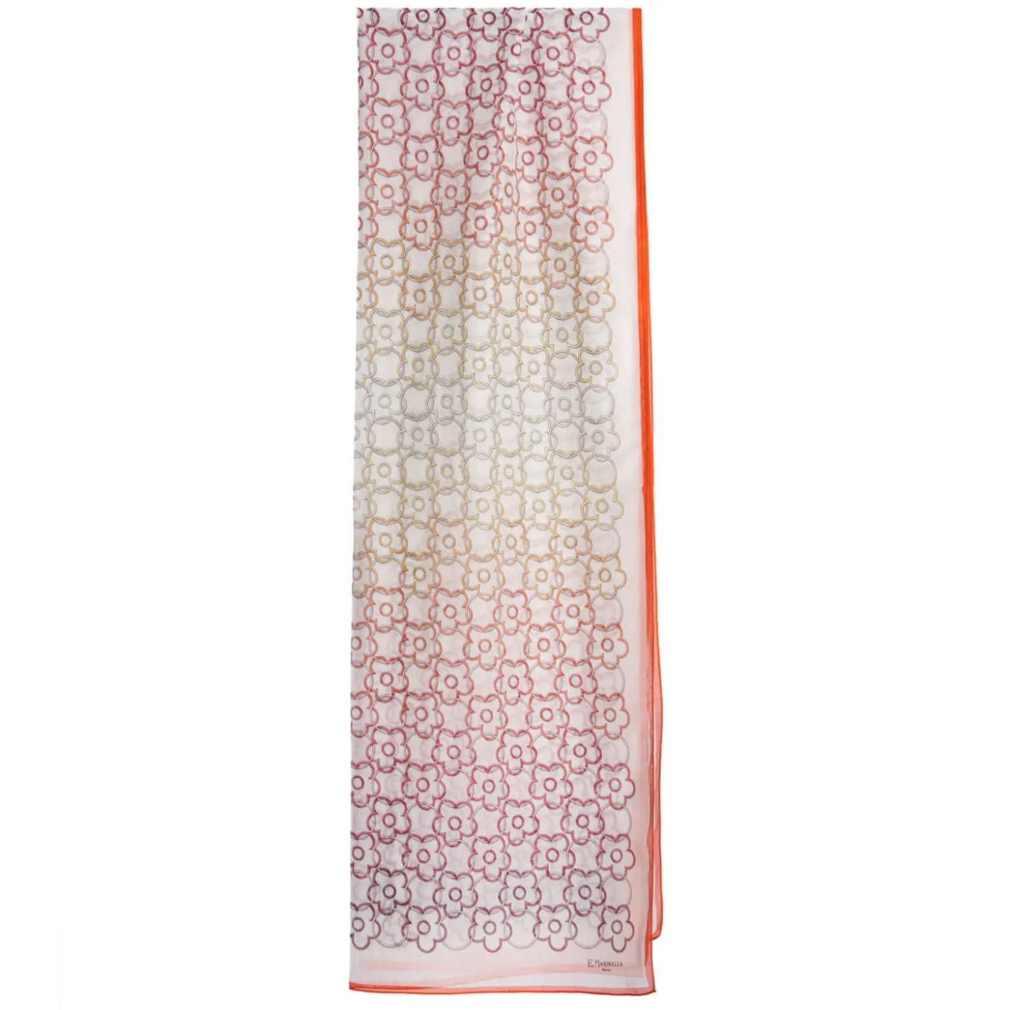 STOLA IN VOILE DI COTONE E SETA ARANCIONE Fiore monogram 100