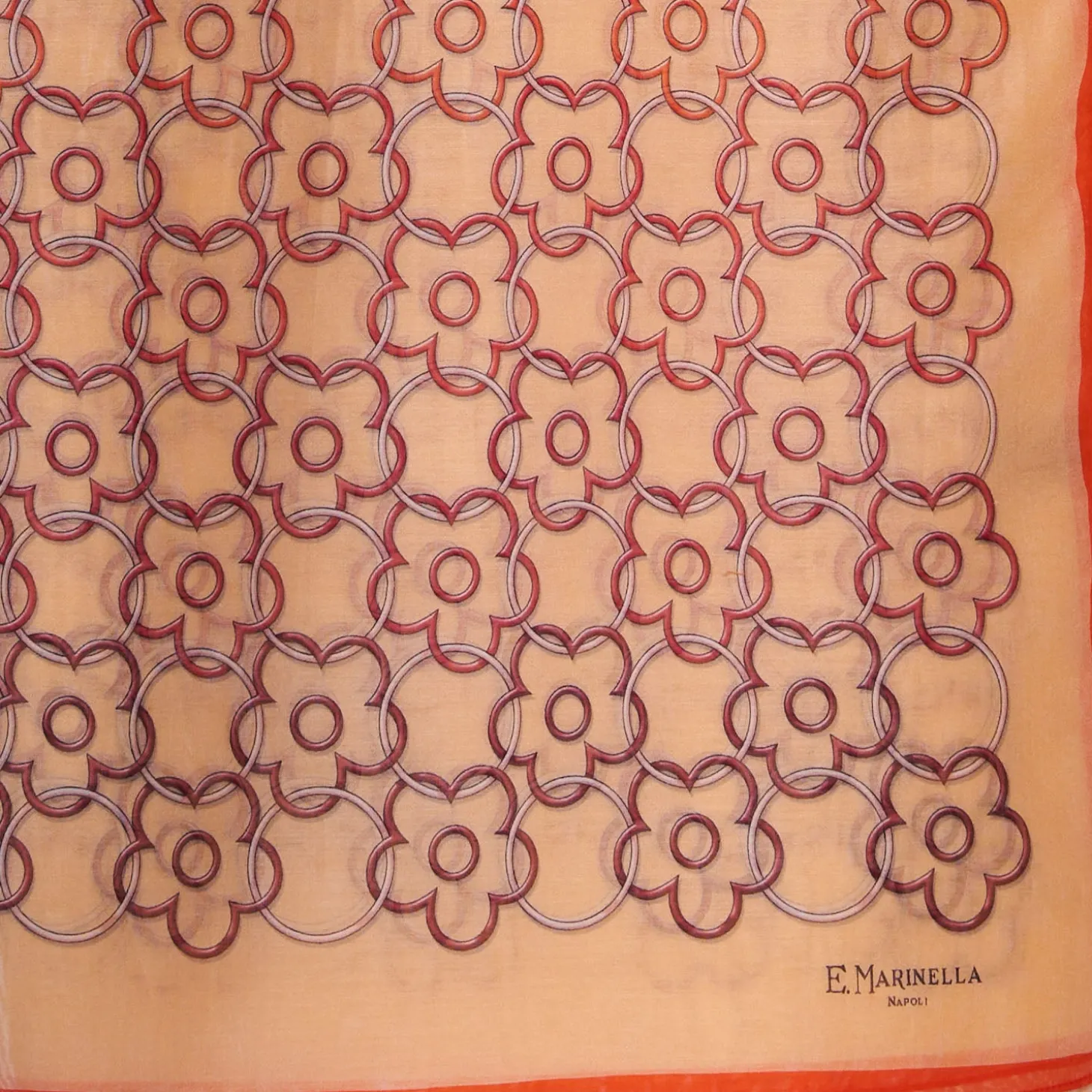 STOLA IN VOILE DI COTONE E SETA ARANCIONE Fiore monogram 100