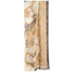 STOLA MARRONE IN CASHMERE Collezione elefanti