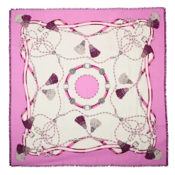 STOLA ROSA 115 IN LANA, SETA E CASHMERE Nappine e chiavi