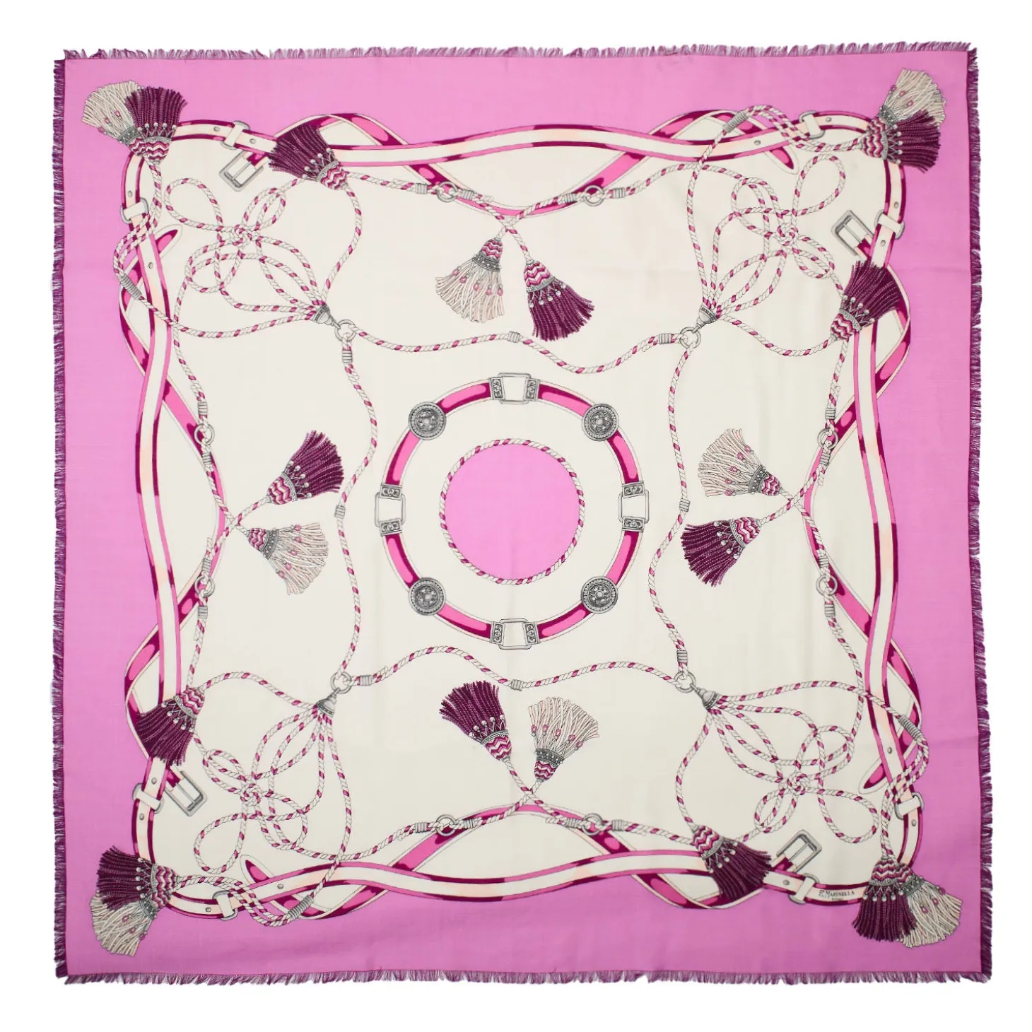 STOLA ROSA 115 IN LANA, SETA E CASHMERE Nappine e chiavi