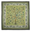 STOLA VERDE OLIVA 140 IN LANA E CASHMERE Albero della vita