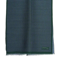 STOLA VERDE SCURO In lana con decorazioni floreali