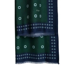 STOLA VERDE SCURO IN LANA Decorazioni floreali