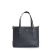 TOTE BAG MIDI BLU SCURO In pelle martellata