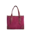 TOTE BAG MIDI BORDEAUX In suede e pelle