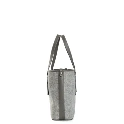 TOTE BAG MIDI GRIGIO CHIARO In lana e pelle