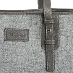 TOTE BAG MIDI GRIGIO CHIARO In lana e pelle