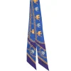 TWILLY IN SETA BLU Elefanti portafortuna