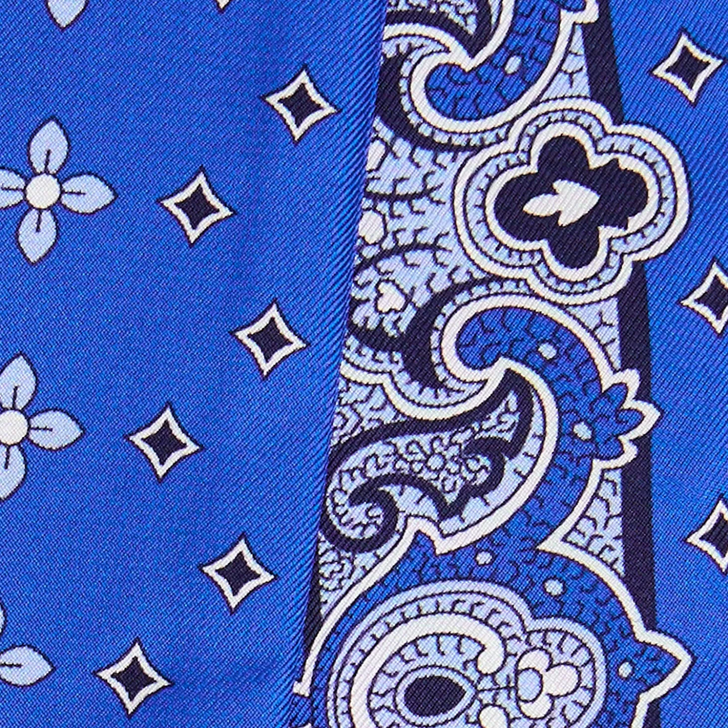 TWILLY IN SETA BLUETTE Greek key floral