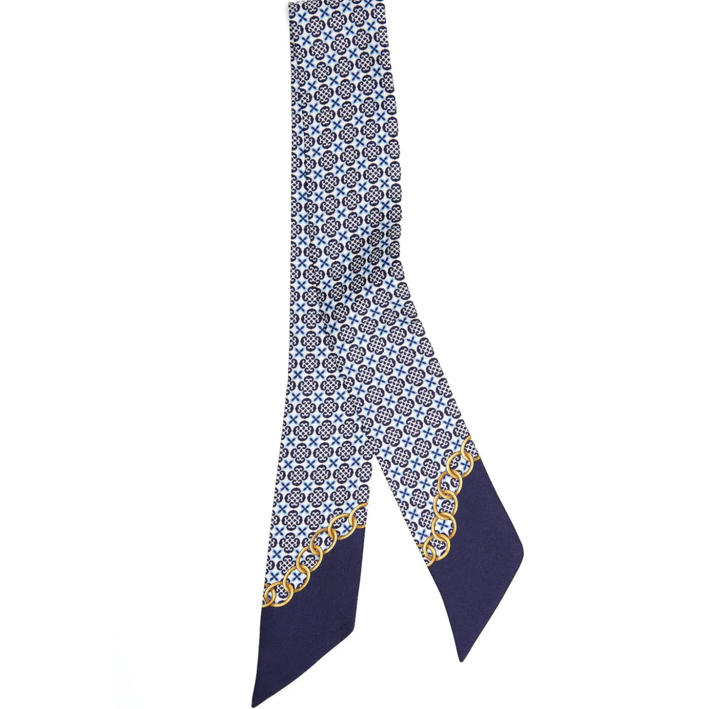 TWILLY IN SETA BLU SCURO Microfantasia fiore