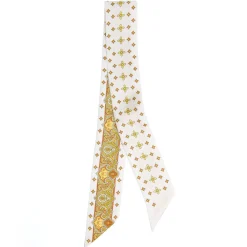 TWILLY IN SETA GIALLO Greek key floral
