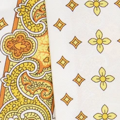 TWILLY IN SETA GIALLO Greek key floral