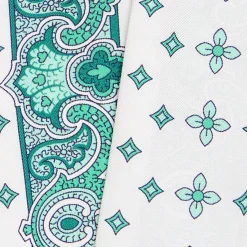TWILLY IN SETA VERDE Greek key floral
