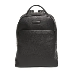 ZAINO NERO IN PELLE Con schienale rinforzato