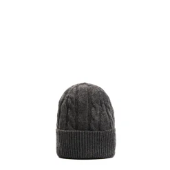 BERRETTO GRIGIO SCURO A trecce in cashmere